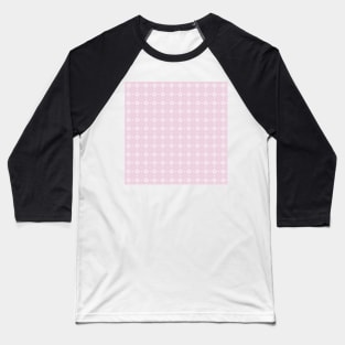 White tiny flowers stitches on pink Baseball T-Shirt